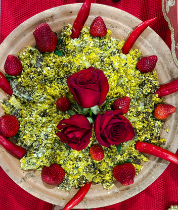 Oferenda de flores em terreiro